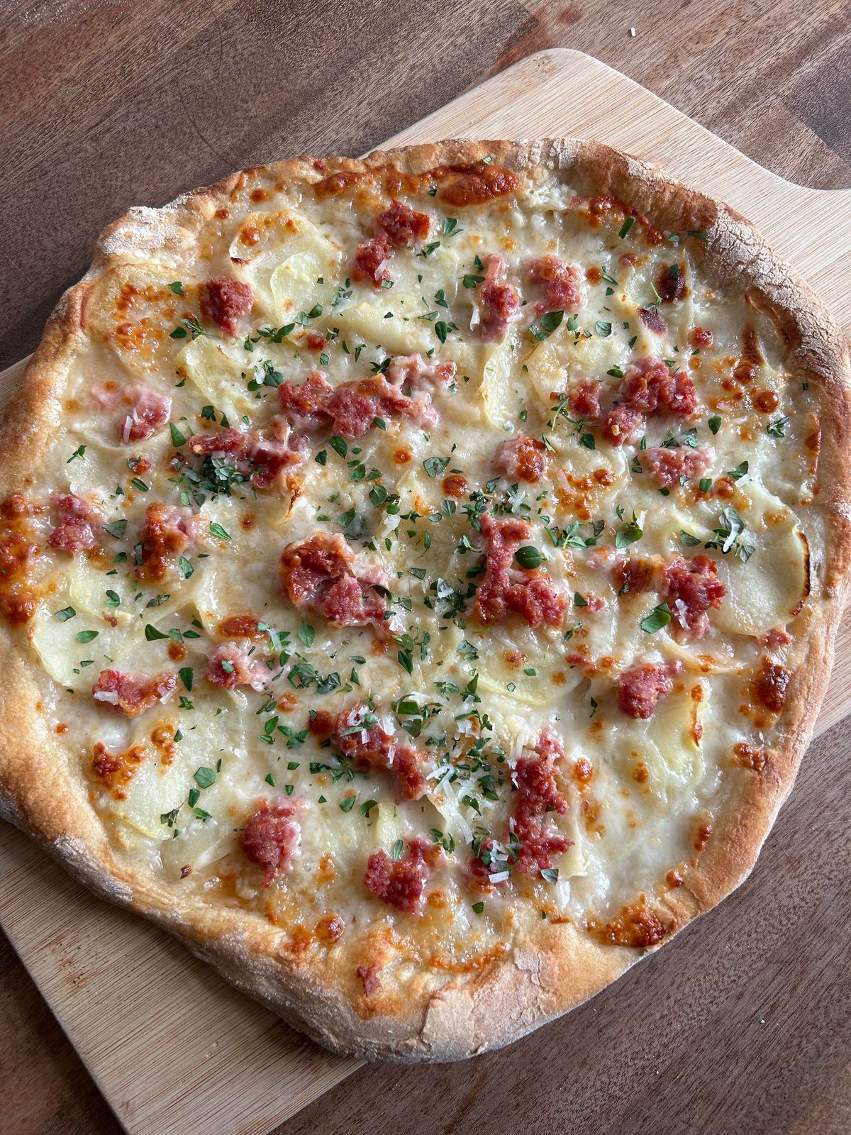 Potato Pizza with Salsiccia