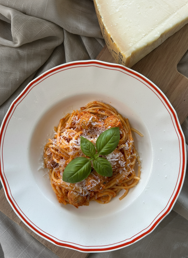 Pasta with Mascarpone and Meatballs